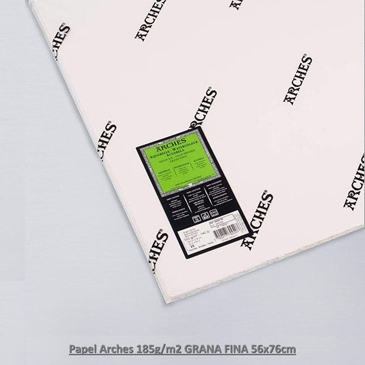 PAPEL ARCHES 185G/M2 GRANA FINA (COLD PRESS) 56X76