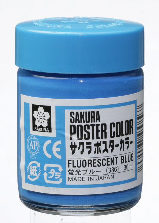 GOUACHE SAKURA POSTER COLOR 30ML 336 AZUL FLUORESCENTE