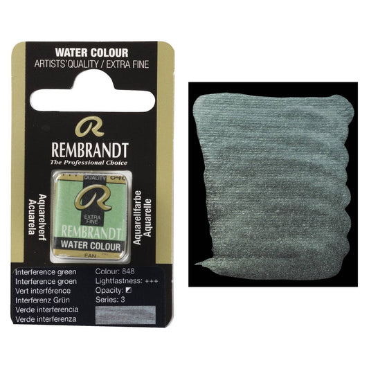 AQUARELA TALENS REMBRANDT HALF PAN 848 INTERFERENCE GREEN S3