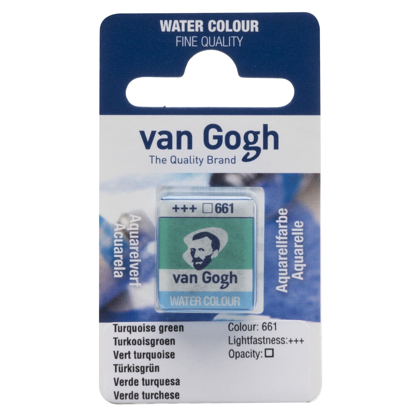 AQUARELA TALENS VAN GOGH HALF PAN 661 TURQUOISE GREEN