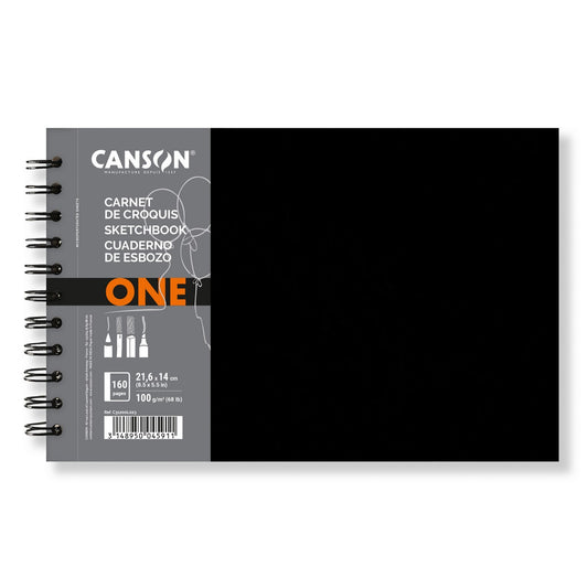 SKETCH BOOK CANSON ONE ESPIRAL A5 14x21,6 PAISAGEM 100g/m2 80 FLS
