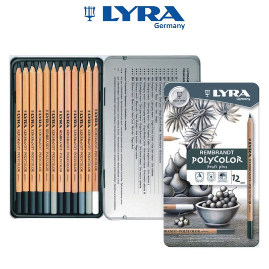 LAPIS COR LYRA REMBRANDT POLYCOLOR 12 TONS CINZA