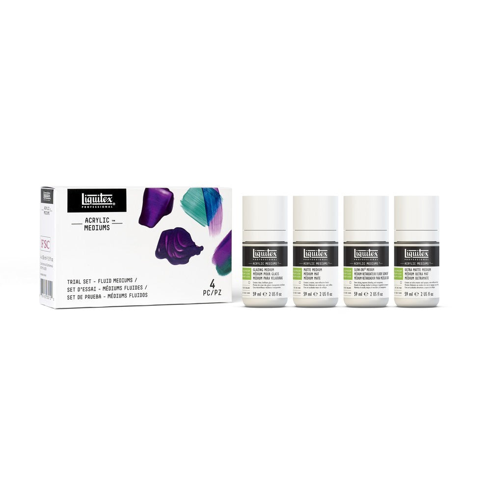 ESTOJO MEDIUMS LIQUITEX P/ ACRILICA FLUIDA C/ 04 59ML