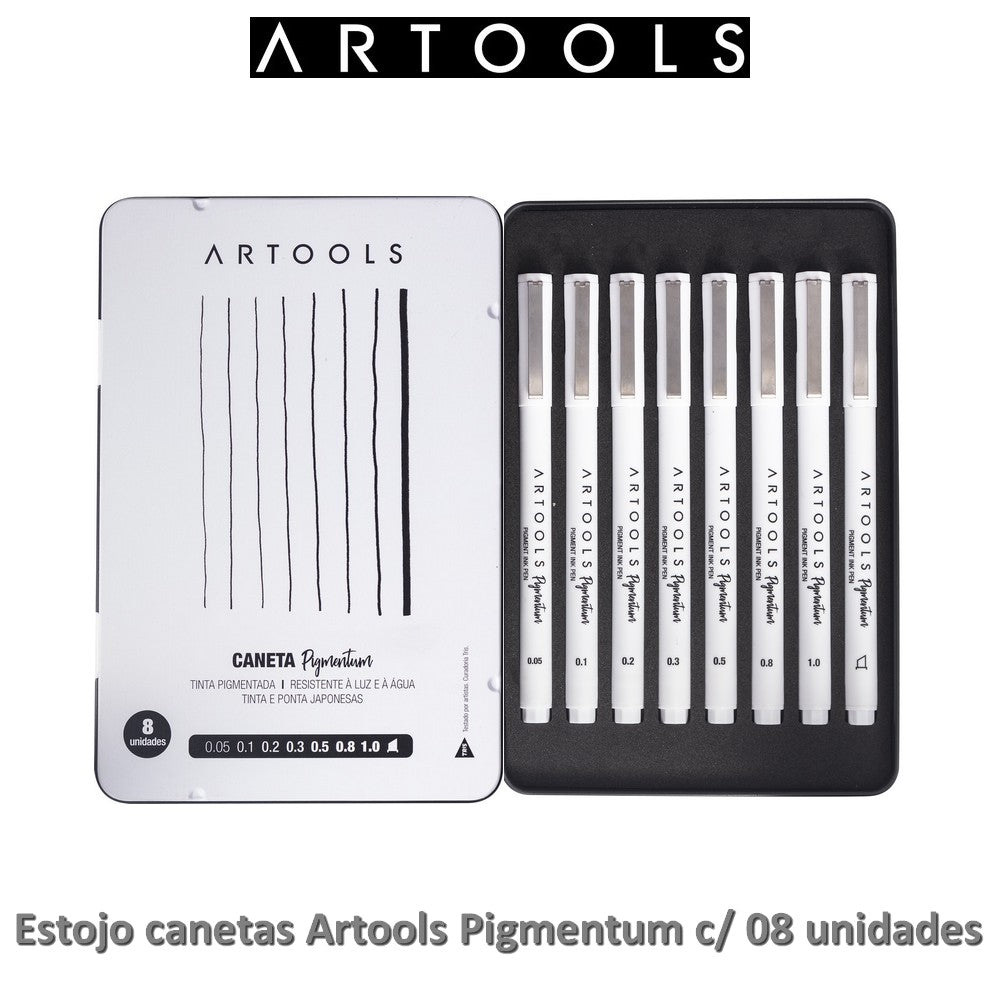 CANETA ARTOOLS PIGMENTUM ESTOJO C/ 08 UNIDADES
