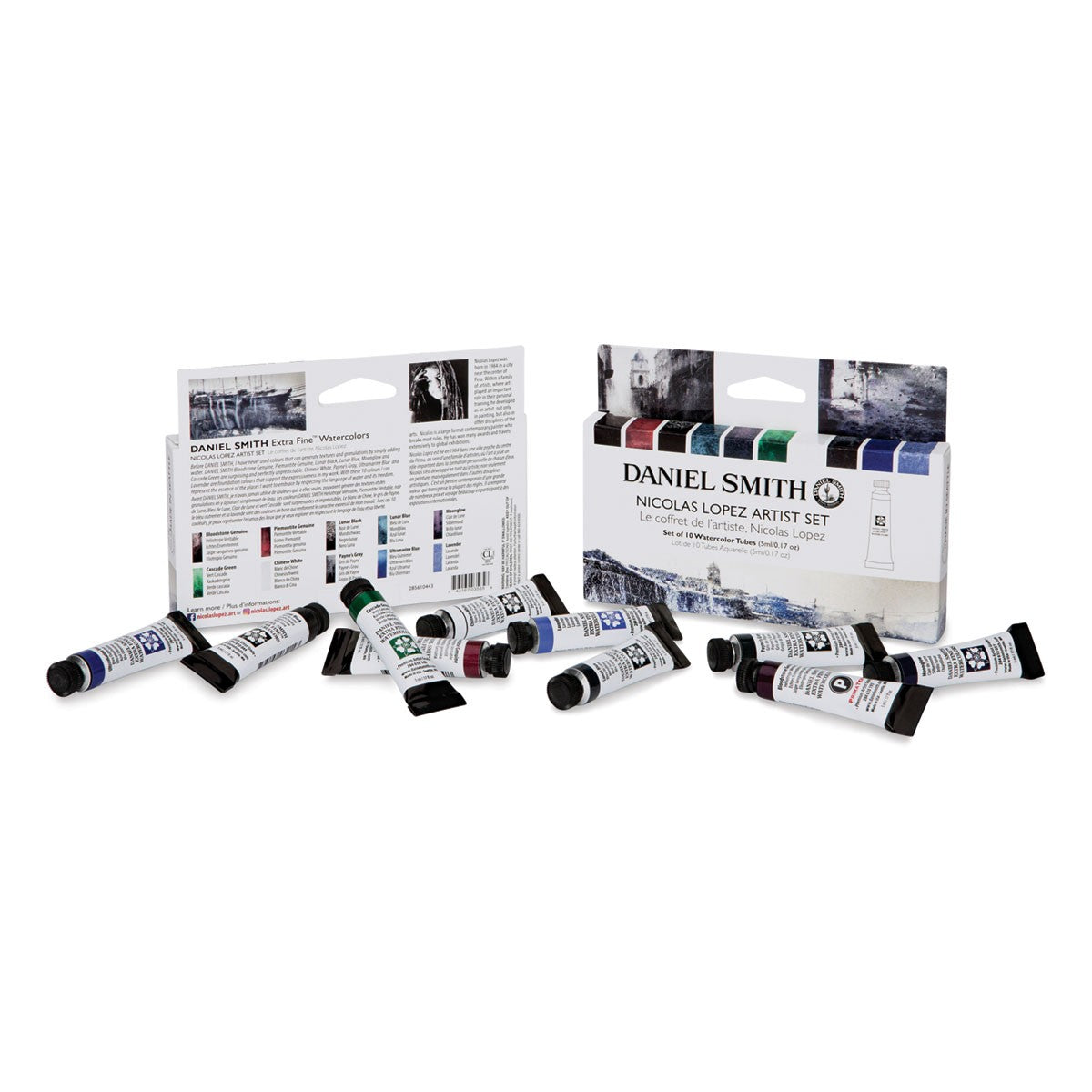 ESTOJO AQUARELA DANIEL SMITH NICOLAS LOPEZ 10 CORES 5ml