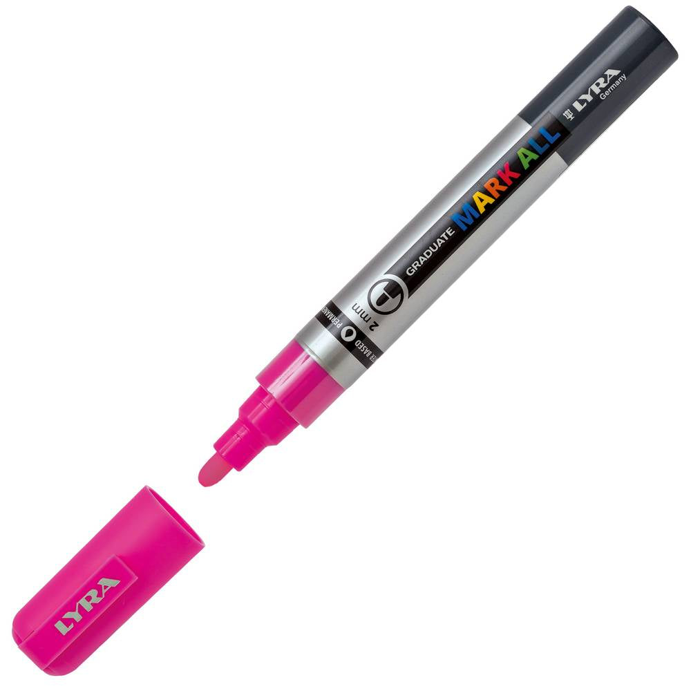 MARCADOR LYRA GRADUATE MARK ALL ROSA PINK NEON PONTA 2MM