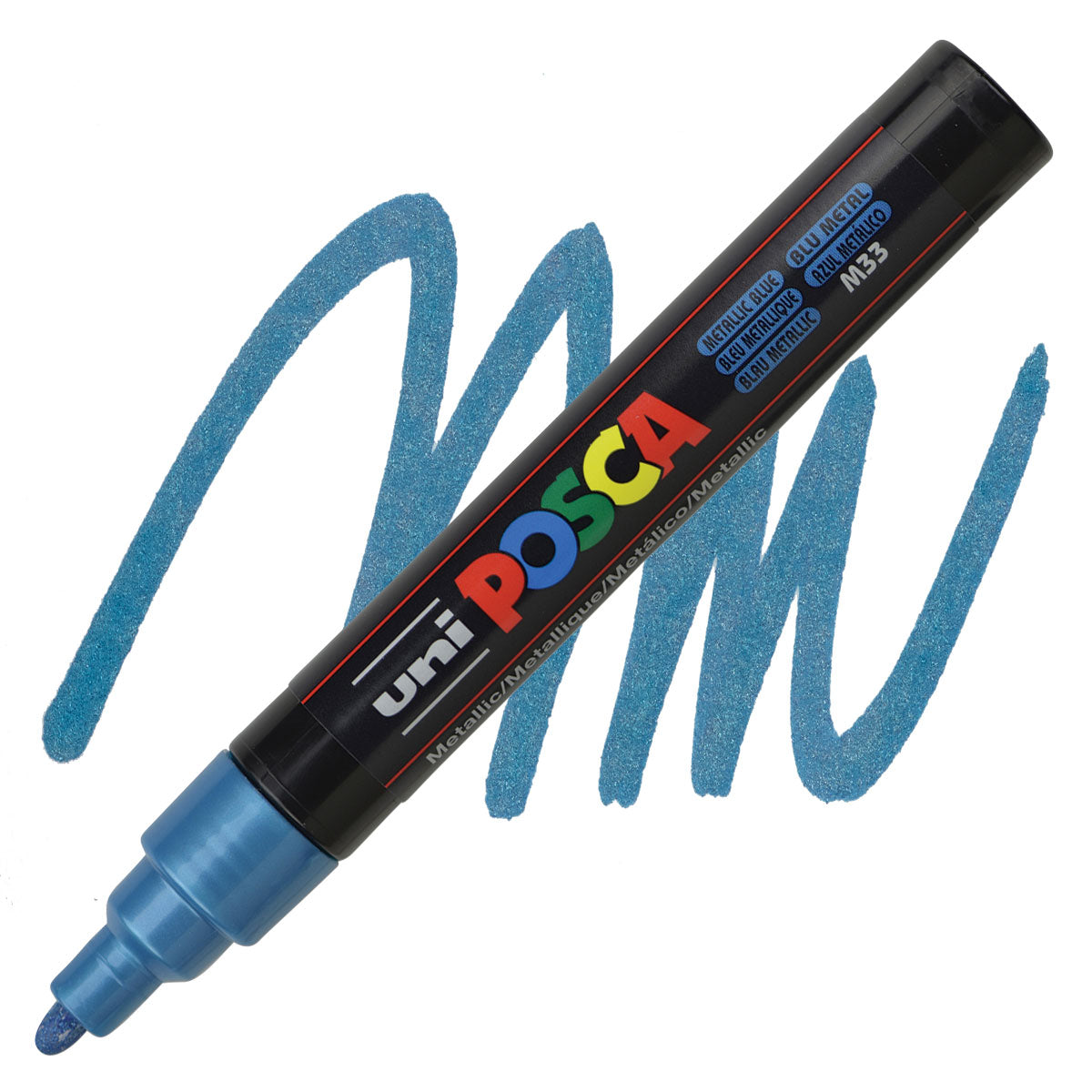 CANETA POSCA PC-5M M33 AZUL METALICO