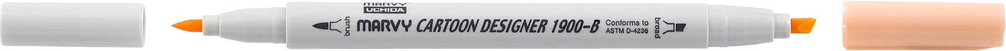 MARCADOR MARVY CARTOON DESIGNER PONTA DUPLA LARANJA PALIDO 16