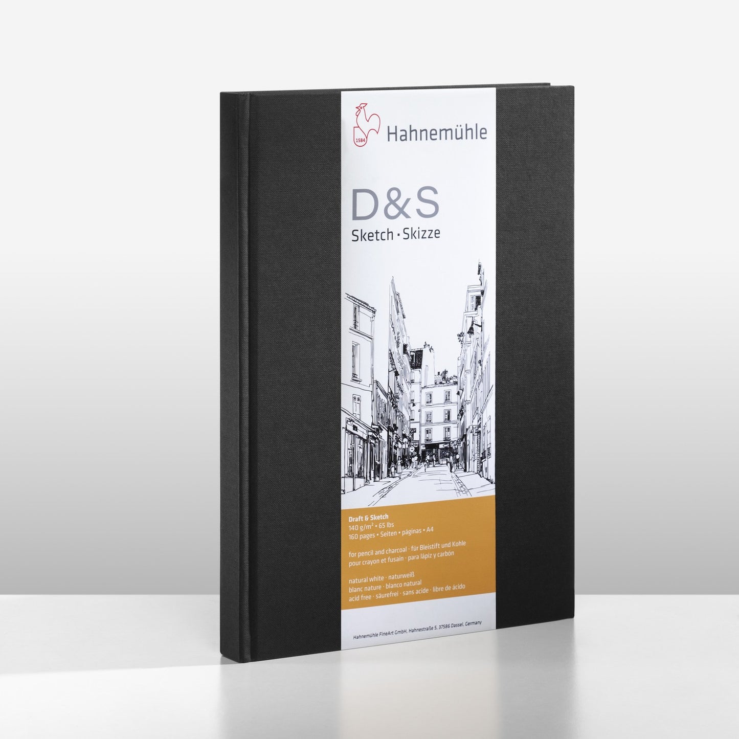 SKETCH BOOK HAHNEMUHLE D&S A5 140g/m2 PRETO 80 FOLHAS