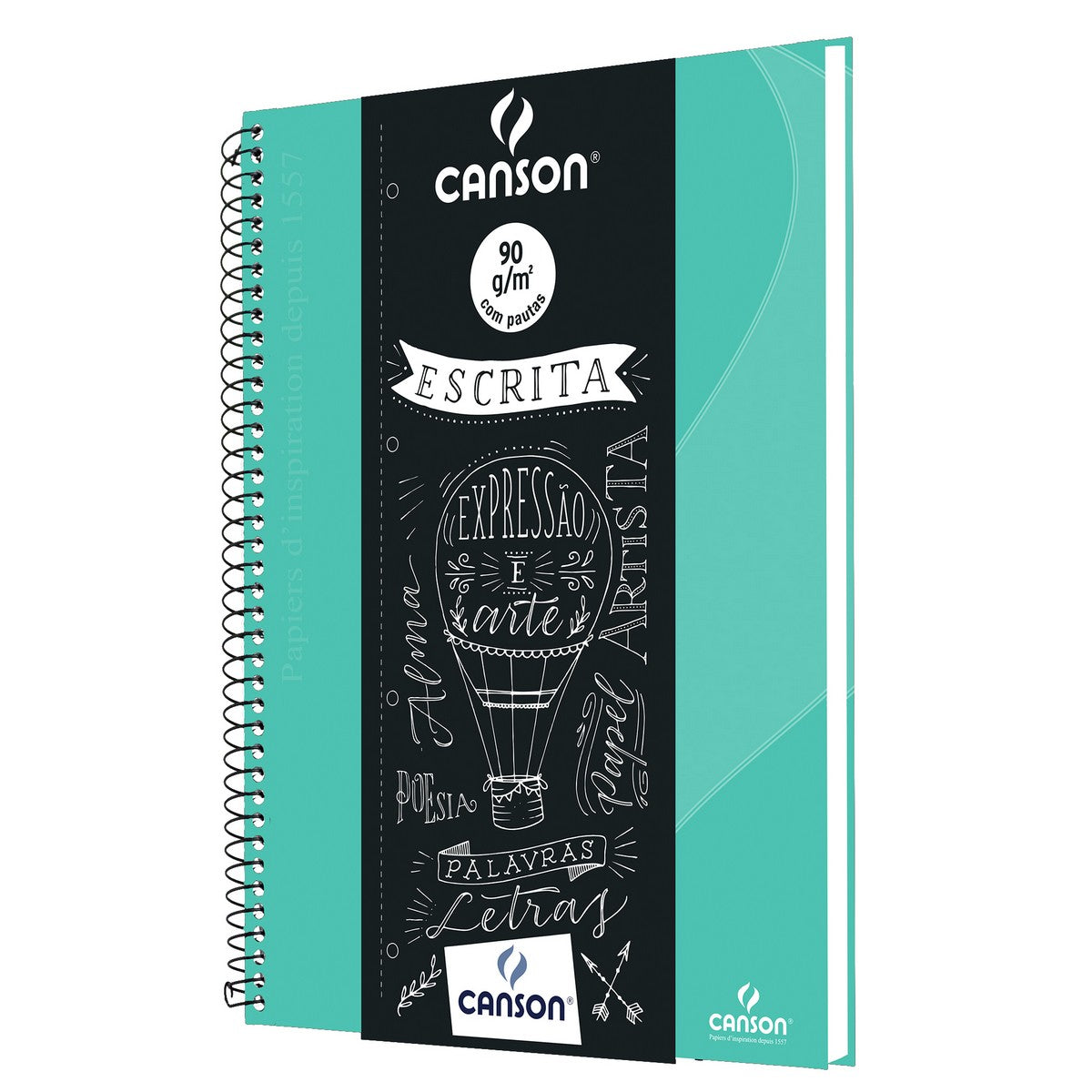 CADERNO CANSON ESCRITA A4 VERDE 80 FOLHAS PAUTA 90G/M2