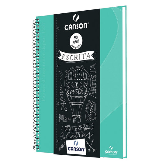 CADERNO CANSON ESCRITA A4 VERDE 80 FOLHAS PAUTA 90G/M2