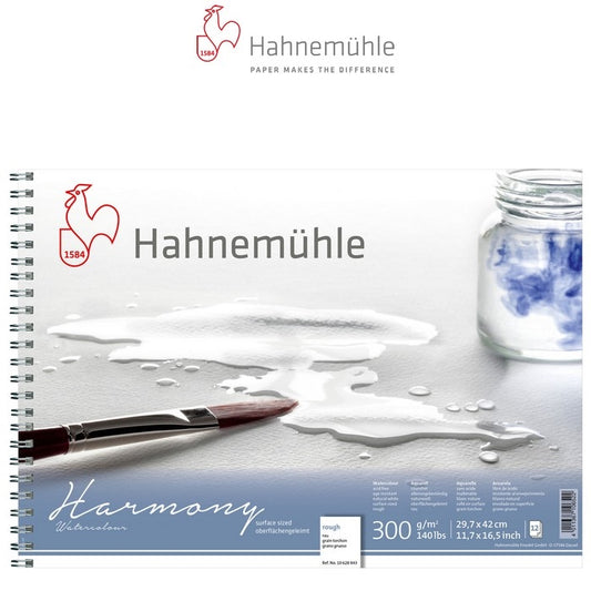 BLOCO HAHNEMUHLE HARMONY 300g/m2 TORCHON 29,7x42 12FLS ESPIR