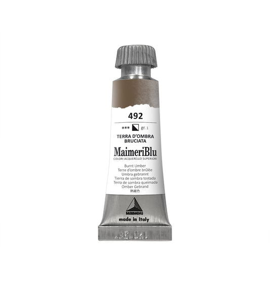 AQUARELA MAIMERIBLU ARTISTS 492 BURNT UMBER 12ML S1