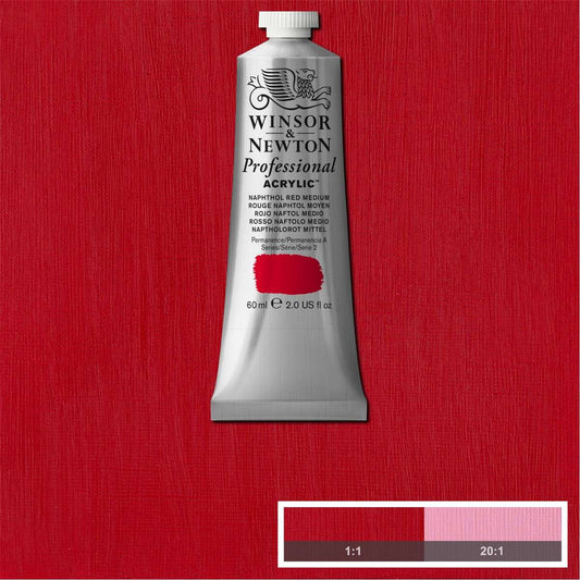 ACRILICA WINSOR NEWTON PROFISSIONAL 60ML 423 NAPHTHOL RED MEDIUM S2