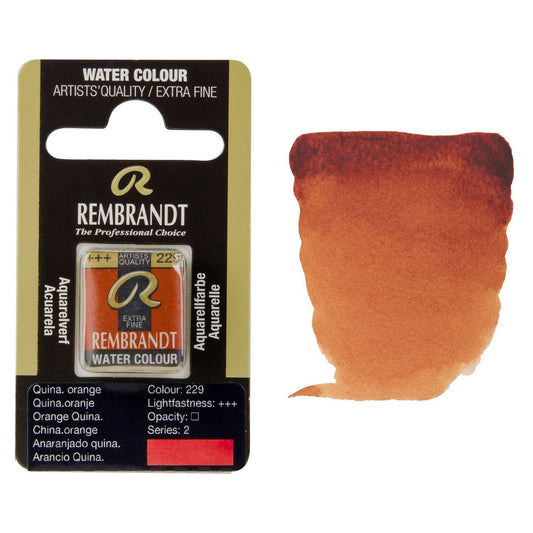 AQUARELA TALENS REMBRANDT HALF PAN 229 QUINACRIDONE ORANGE S2