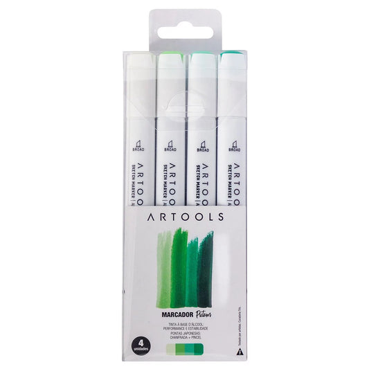 ESTOJO MARCADOR ARTOOLS PICTOM DUPLO C/ 04 VERDES