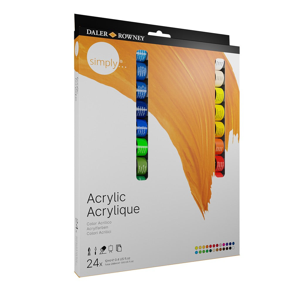 ESTOJO ACRILICA DALER ROWNEY SIMPLY 24 TUBOS 12ML