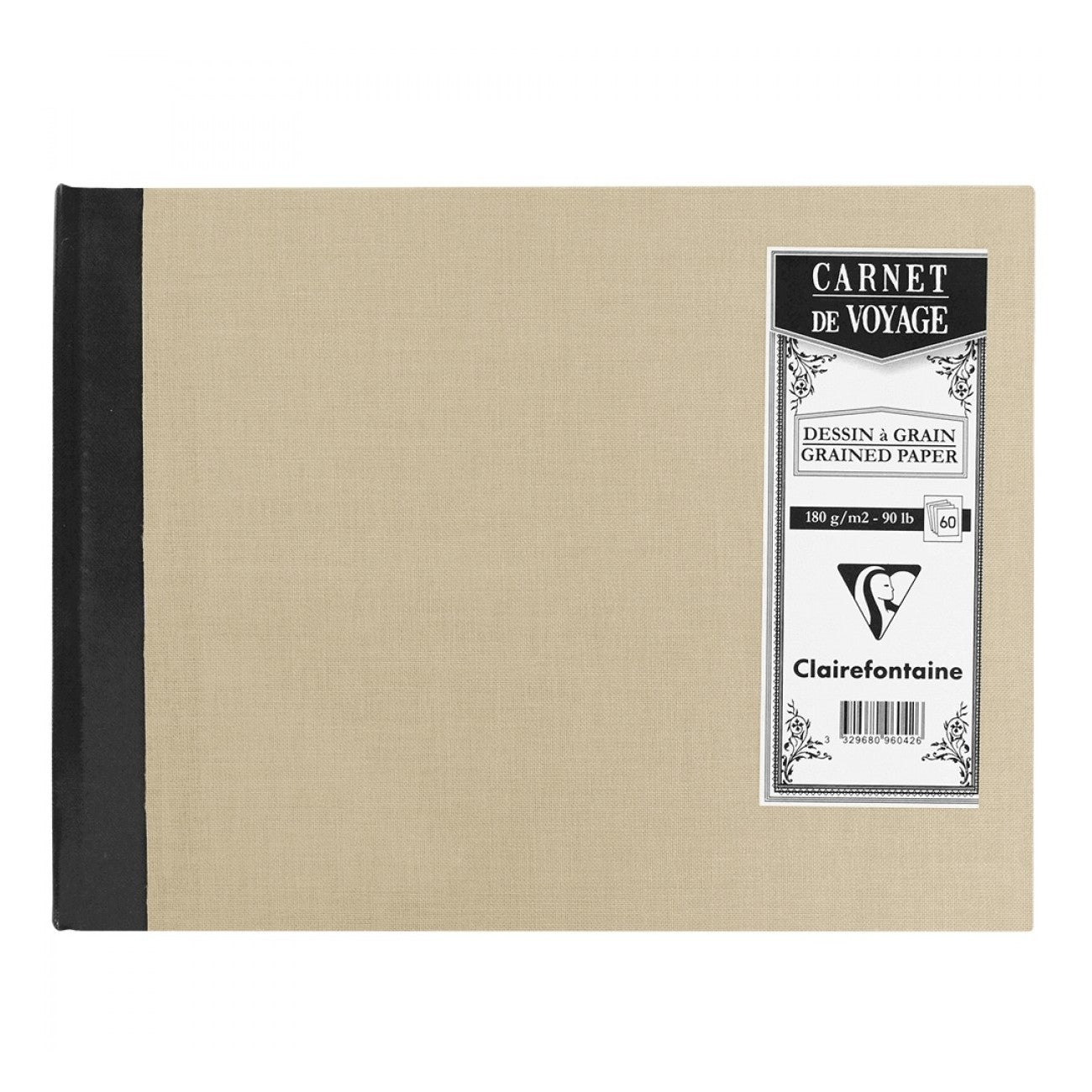 BLOCO CLAIREFONTAINE CARNET VOYAGE A5 180g DESSIN 60FLS BEGE