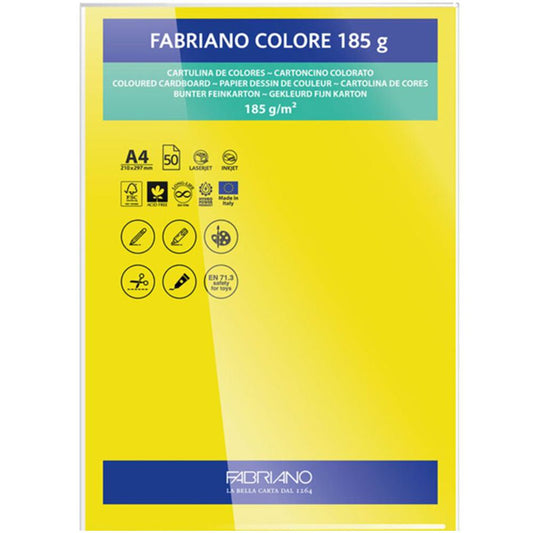 PAPEL FABRIANO COLORE 403 AMARELO CANARIO A4 185G C/10 UNI