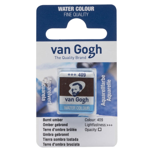AQUARELA TALENS VAN GOGH HALF PAN 409 BURNT UMBER