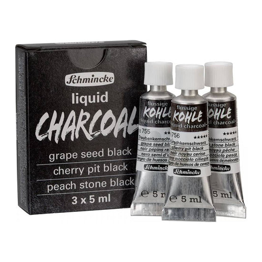 ESTOJO CARVAO LIQUIDO KOHLE SCHMINCKE 5ml C/ 03 CORES