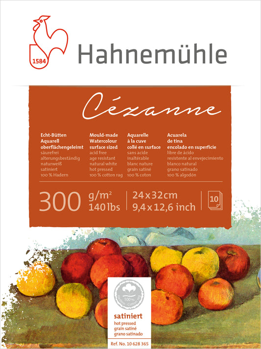 BLOCO HAHNEMUHLE CEZANNE SATINE 24x32 300g/m2 COTTON 10 FLS