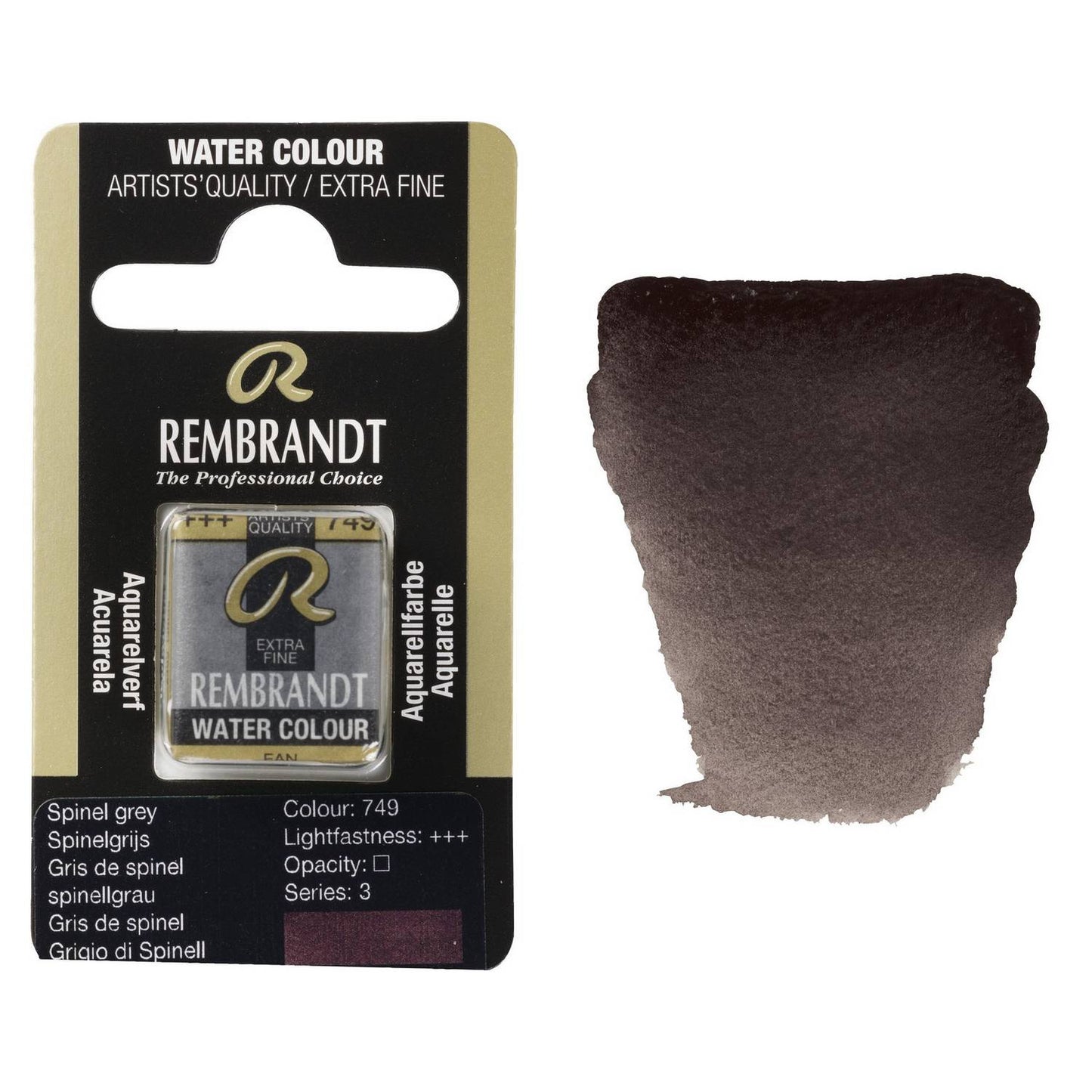AQUARELA TALENS REMBRANDT HALF PAN 749 SPINEL GREY S3