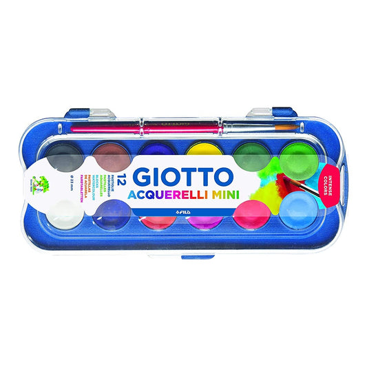 ESTOJO AQUARELA PASTILHAS GIOTTO ACQUERELLI MINI 12 CORES