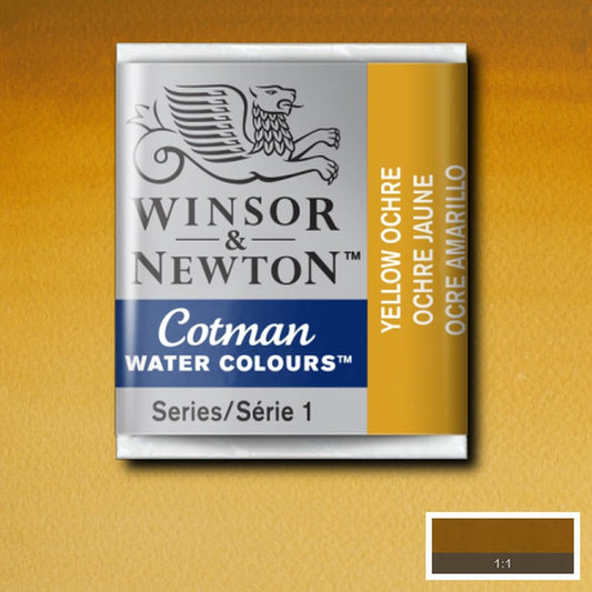 AQUARELA WINSOR NEWTON COTMAN HALF PAN 744 YELLOW OCHRE