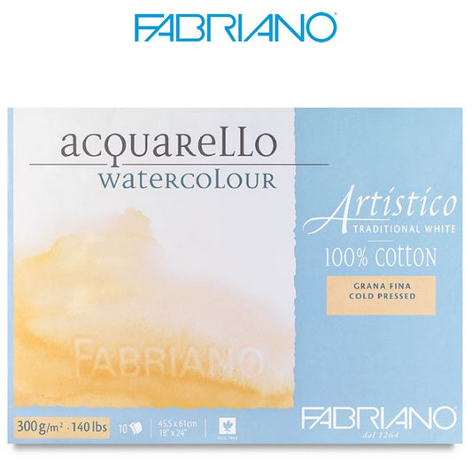 BLOCO FABRIANO ARTISTICO G. FINA 300G/M2 26X36 20 FLS