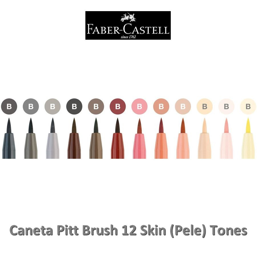 CANETA FABER CASTELL PITT 12 BRUSH SKIN (PELE) TONES 267424