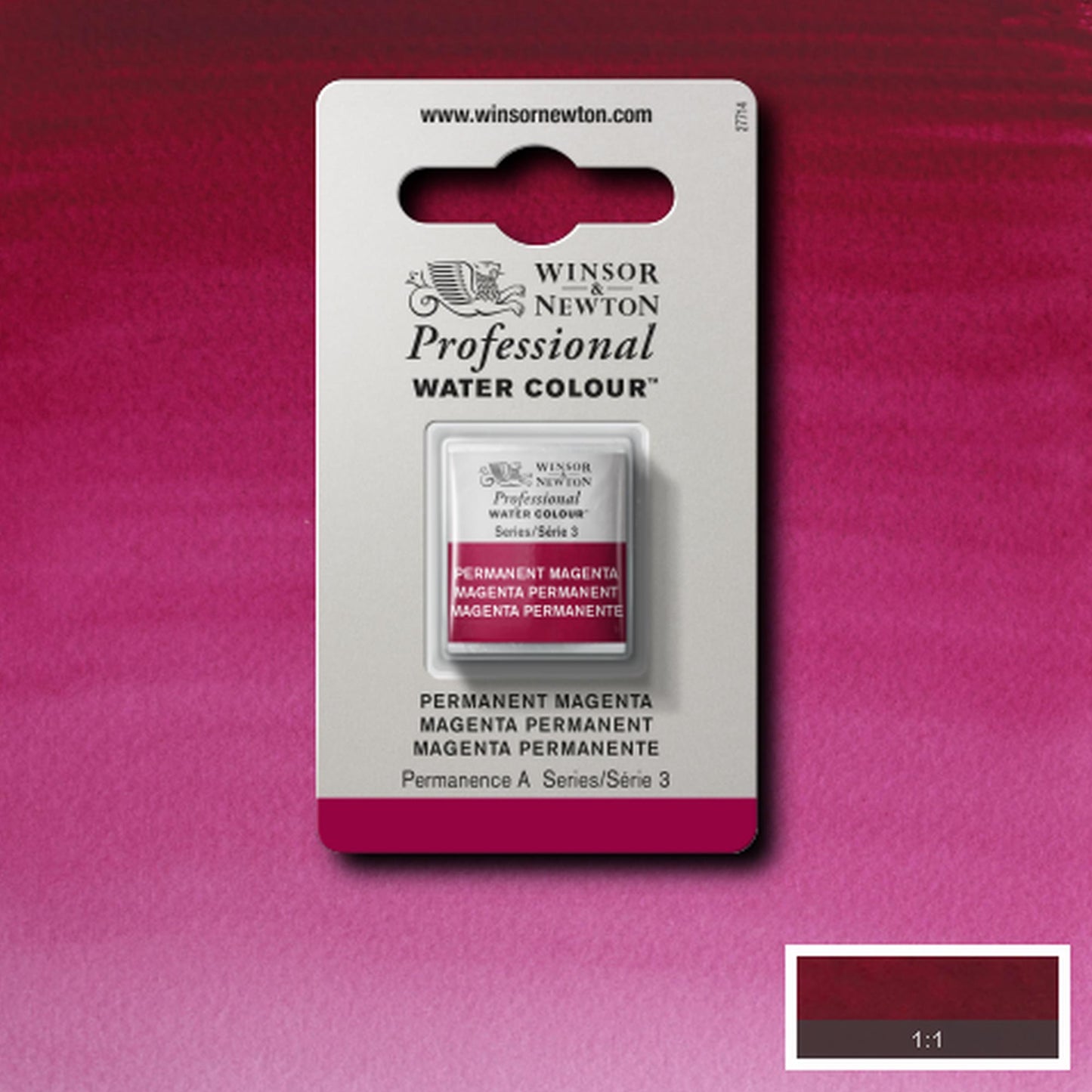 AQUARELA WINSOR NEWTON ARTISTS H PAN 489 PERMANENT MAGENTA S3