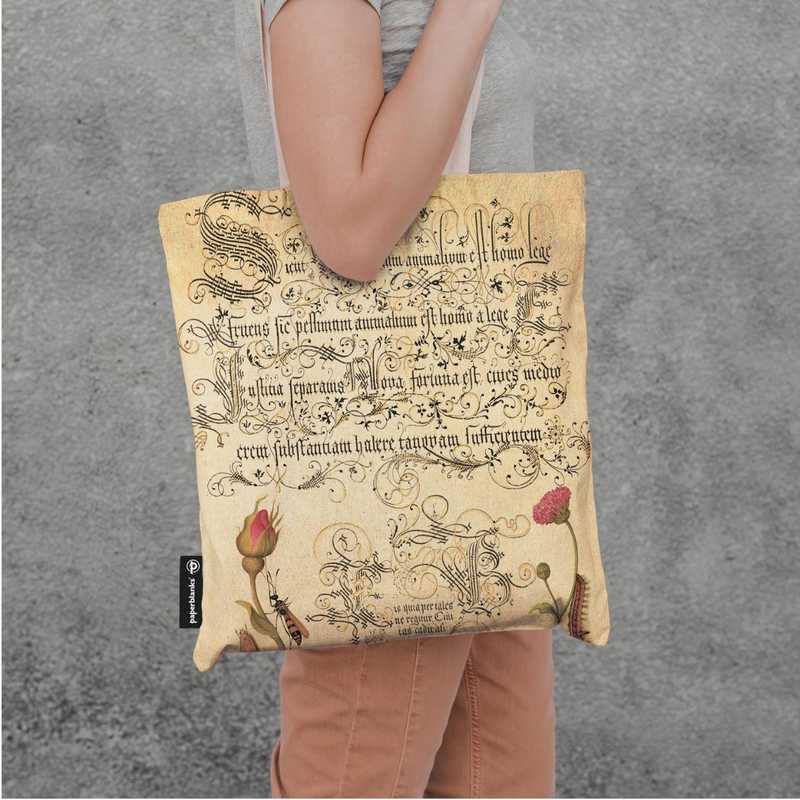 SACOLA CANVAS PAPERBLANKS BAG FLEMISH ROSE 8152-4