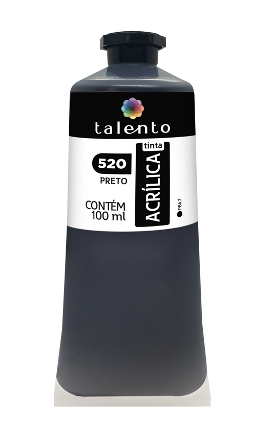 ACRILICA TALENTO 100ML 520 PRETO