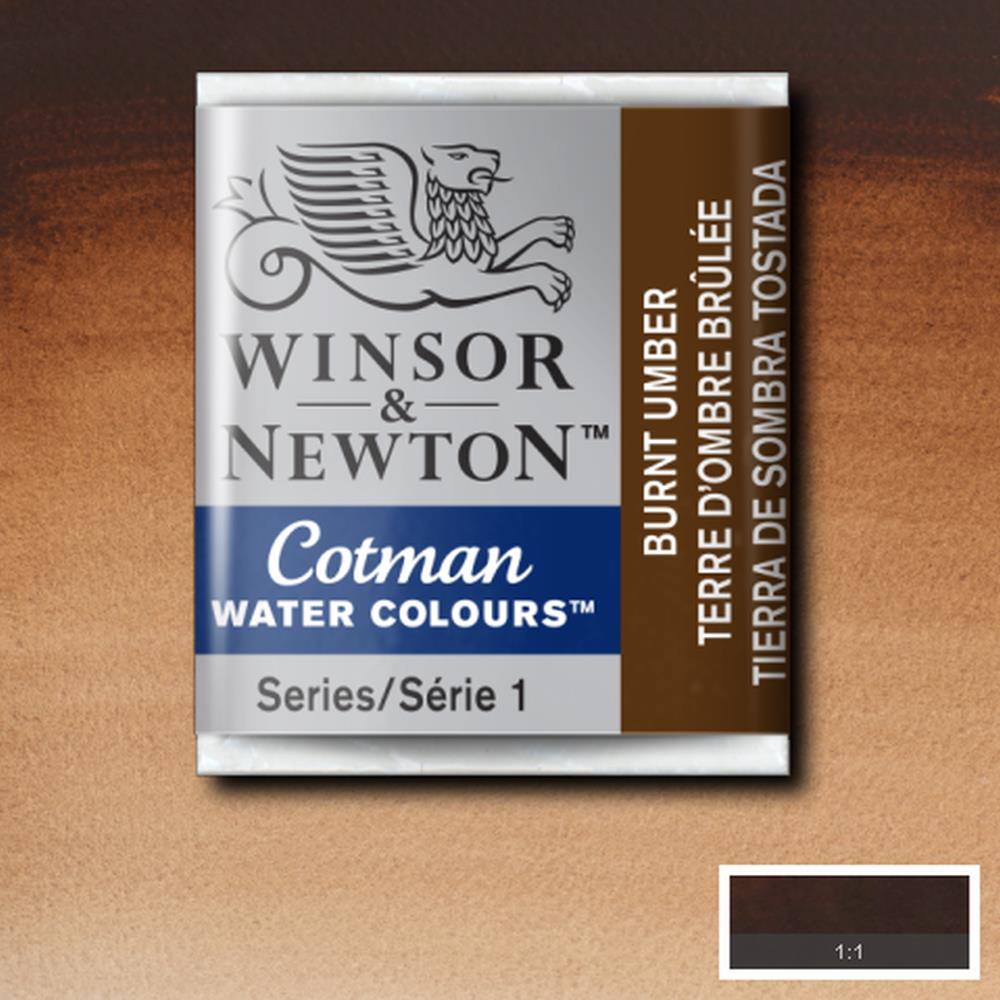 AQUARELA WINSOR NEWTON COTMAN HALF PAN 076 BURNT UMBER
