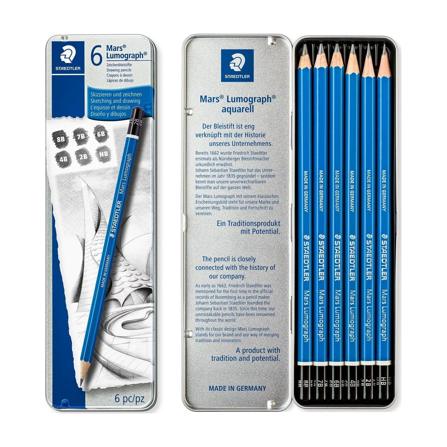 ESTOJO LAPIS GRADUADO STAEDTLER LUMOGRAPH CLASSIC C/ 06 G6