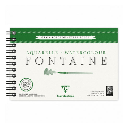 BLOCO CLAIREFONTAINE 100% COTTON ROUGH 300G/M2 12X18 12FLS