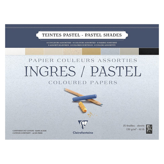 BLOCO CLAIREFONTAINE INGRES PASTEL SHADES 18X24 130G/M2 25 F