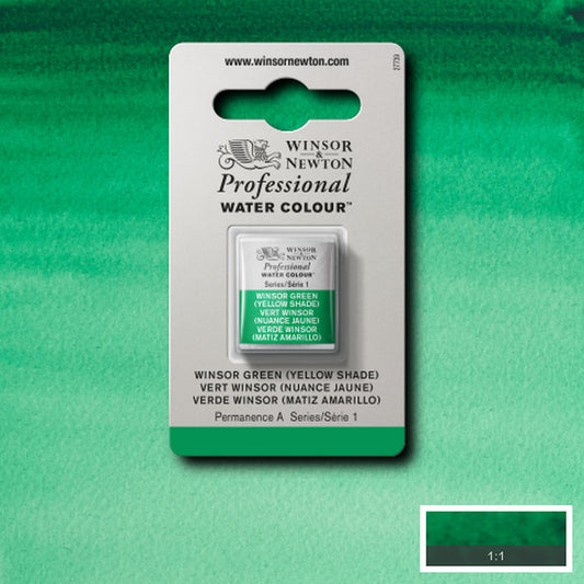AQUARELA WINSOR NEWTON ARTISTS H PAN 721 WINSOR GREEN YELLOW SHADE S1