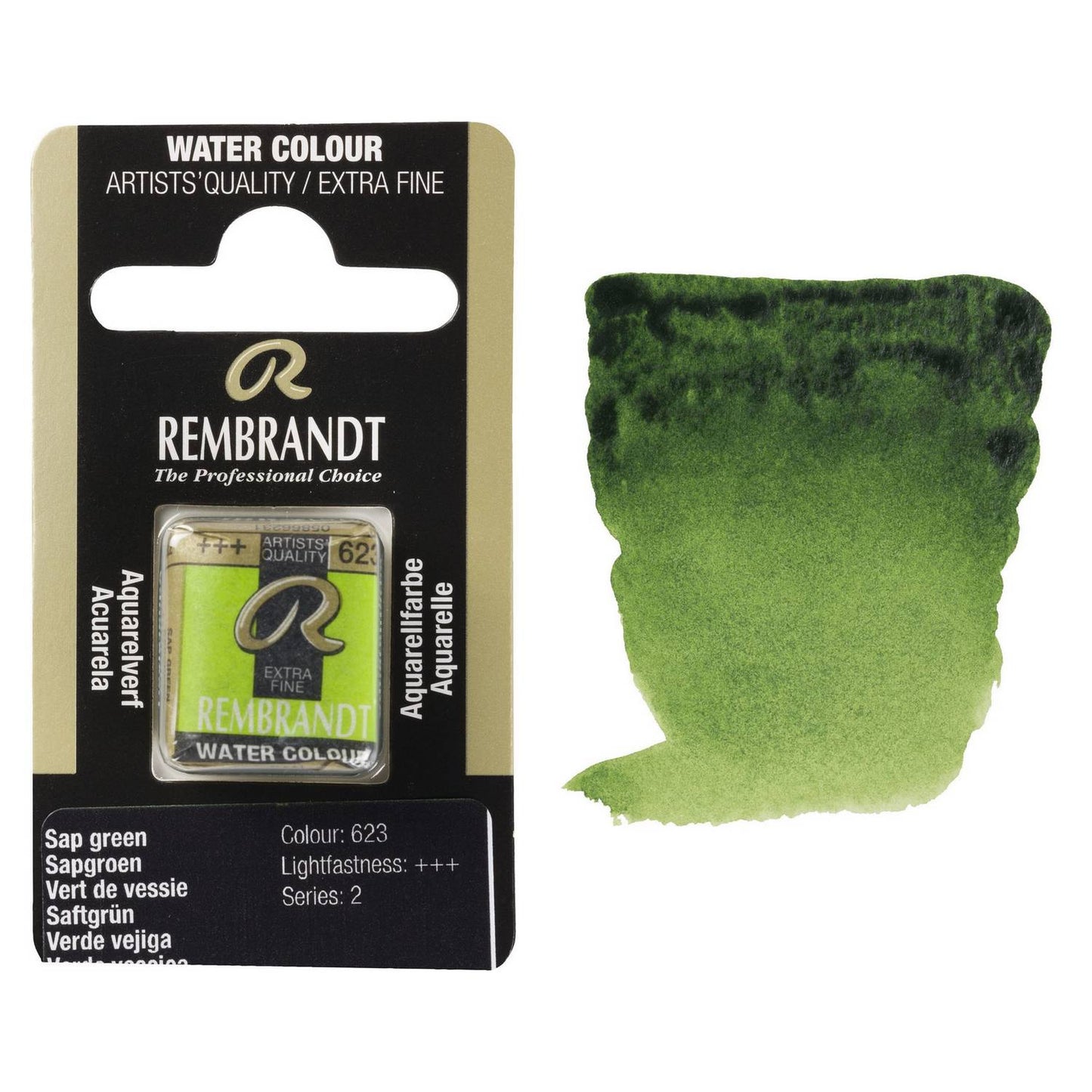 AQUARELA TALENS REMBRANDT HALF PAN 623 SAP GREEN S2