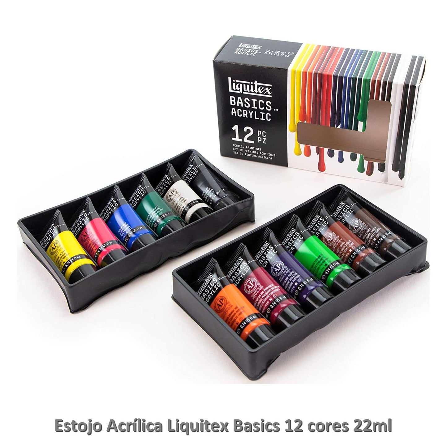 ACRILICA LIQUITEX BASICS ESTOJO 12 CORES 022ML