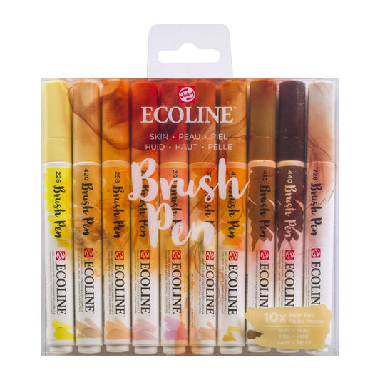 ESTOJO ECOLINE BRUSH PEN C/ 10 CORES TONS DE PELE TALENS