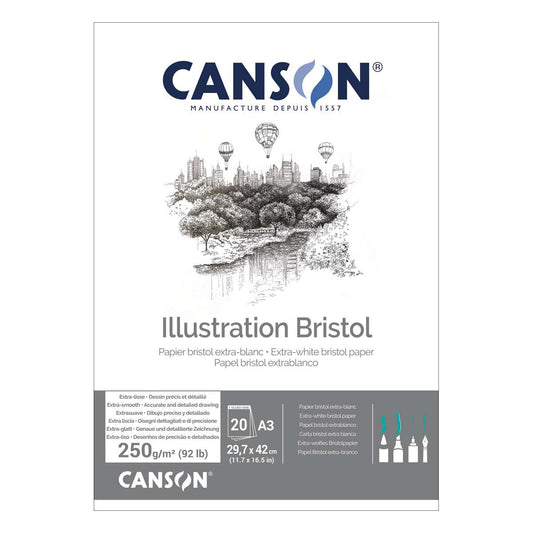 BLOCO CANSON ILLUSTRATION BRISTOL A3 250g/m2 20 FOLHAS