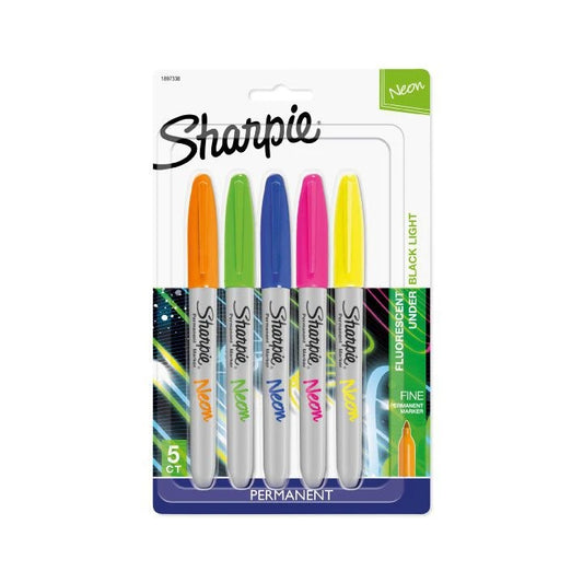 CANETA SHARPIE FINE 05 CORES NEON