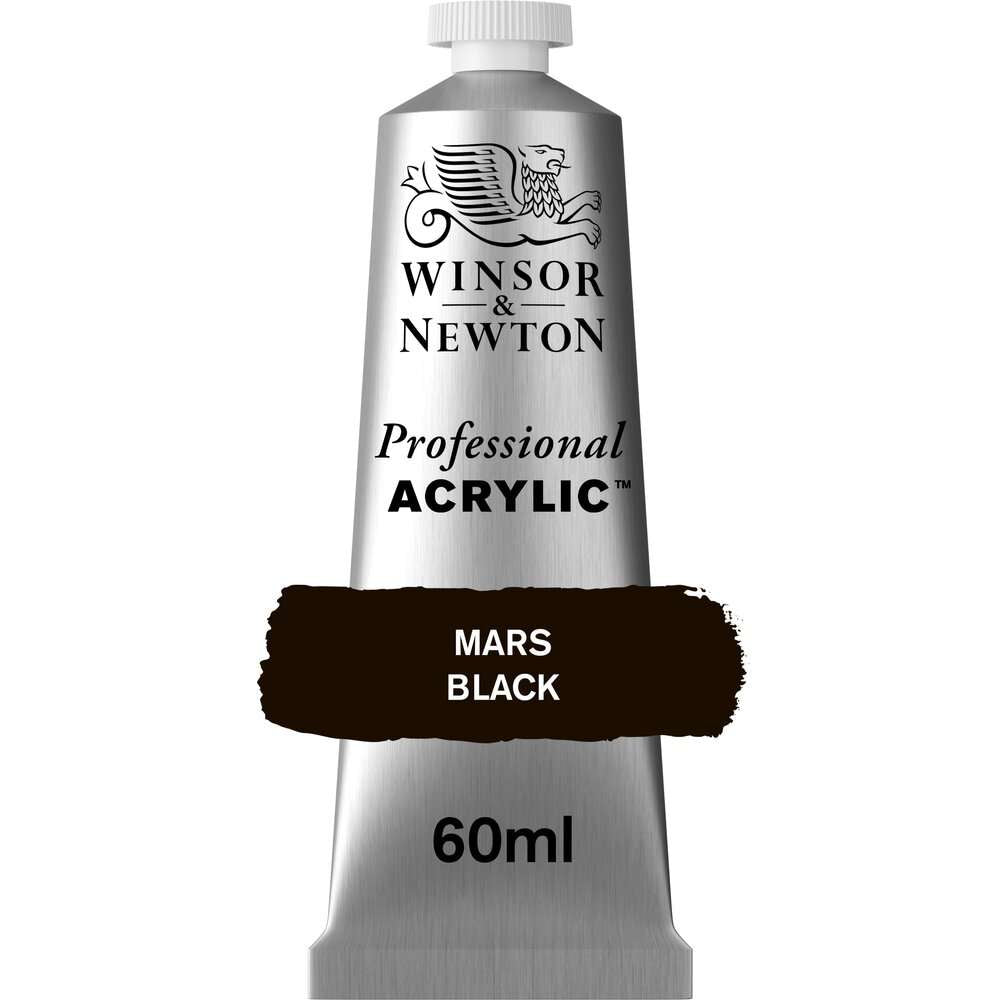 ACRILICA WINSOR NEWTON PROFISSIONAL 60ML 386 MARS BLACK S1