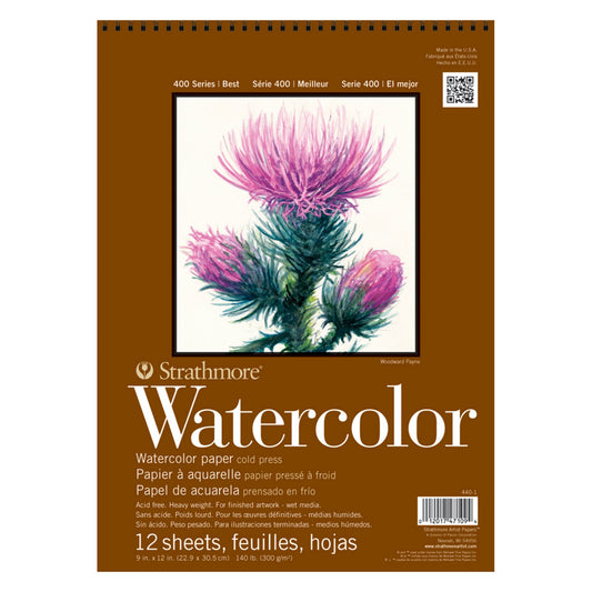 BLOCO STRATHMORE 400 SERIES WATERCOLOR 22X30 300G/M2 12F