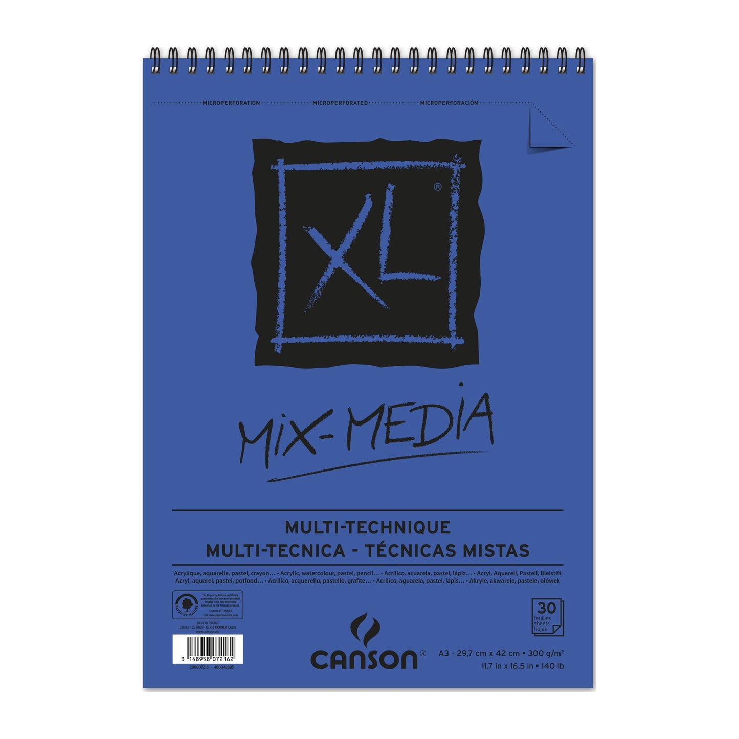 BLOCO CANSON XL MIX MEDIA A3 300g/m2 30 FOLHAS