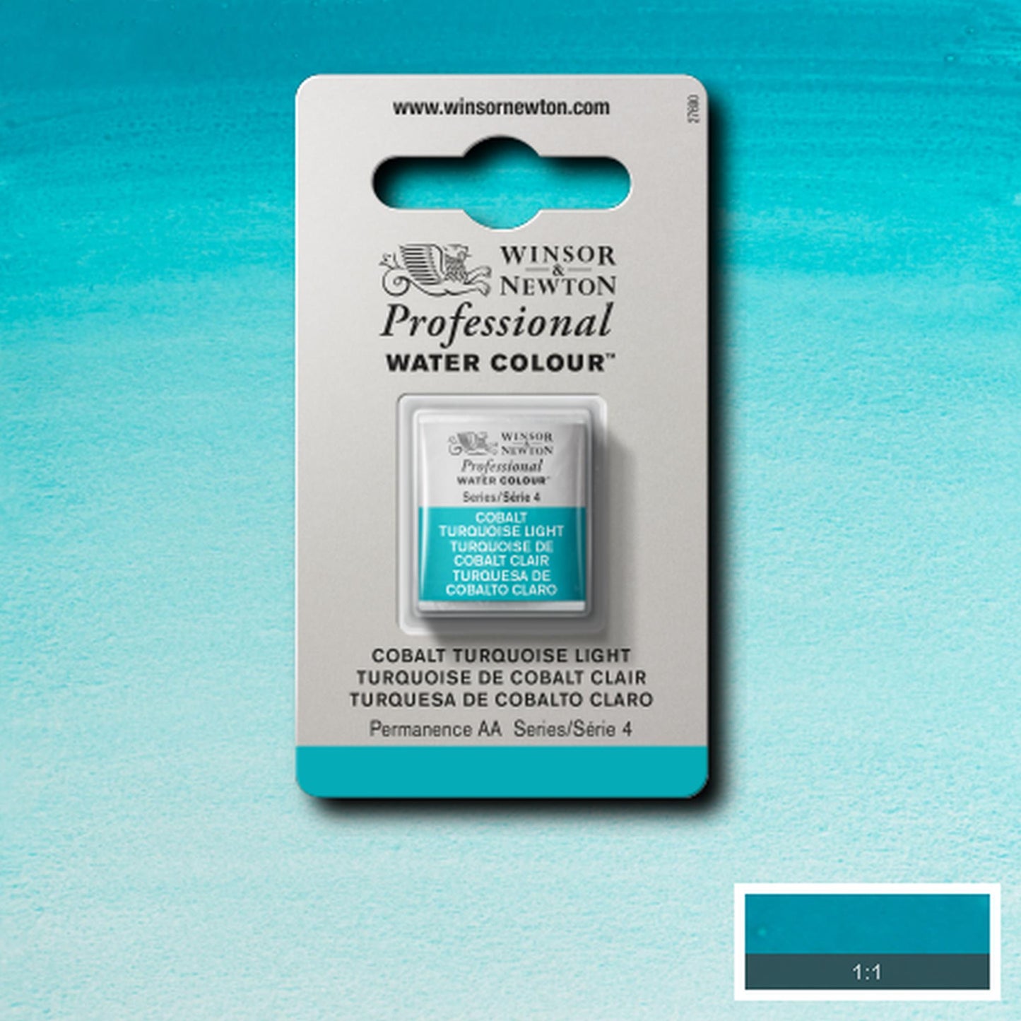 AQUARELA WINSOR NEWTON ARTISTS H PAN 191 COBALT TURQUOISE LIGHT S4