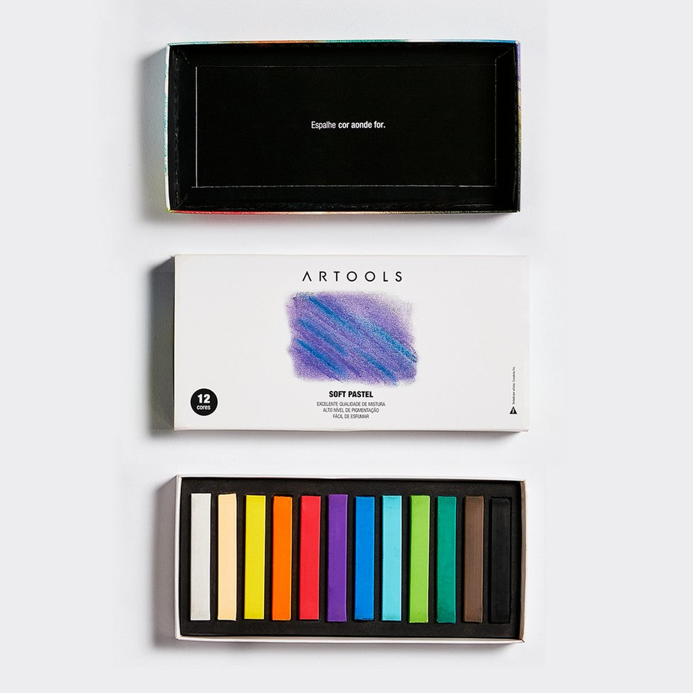 PASTEL SECO CARRE ARTOOLS 12 CORES BASICAS SOFT