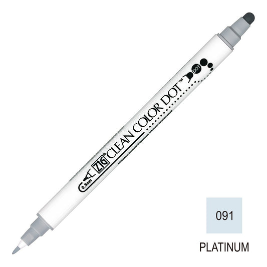 CANETA ZIG CLEAN DOT COLOR DUPLA 091 PLATINUM TC6100091